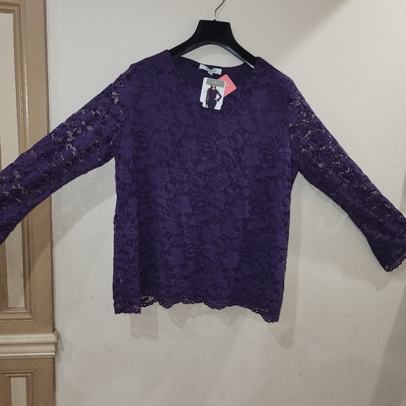 Women's elegant blouse 👚 Company ELLEN TRACY size XXL color: Violet - Picture 4 of 7